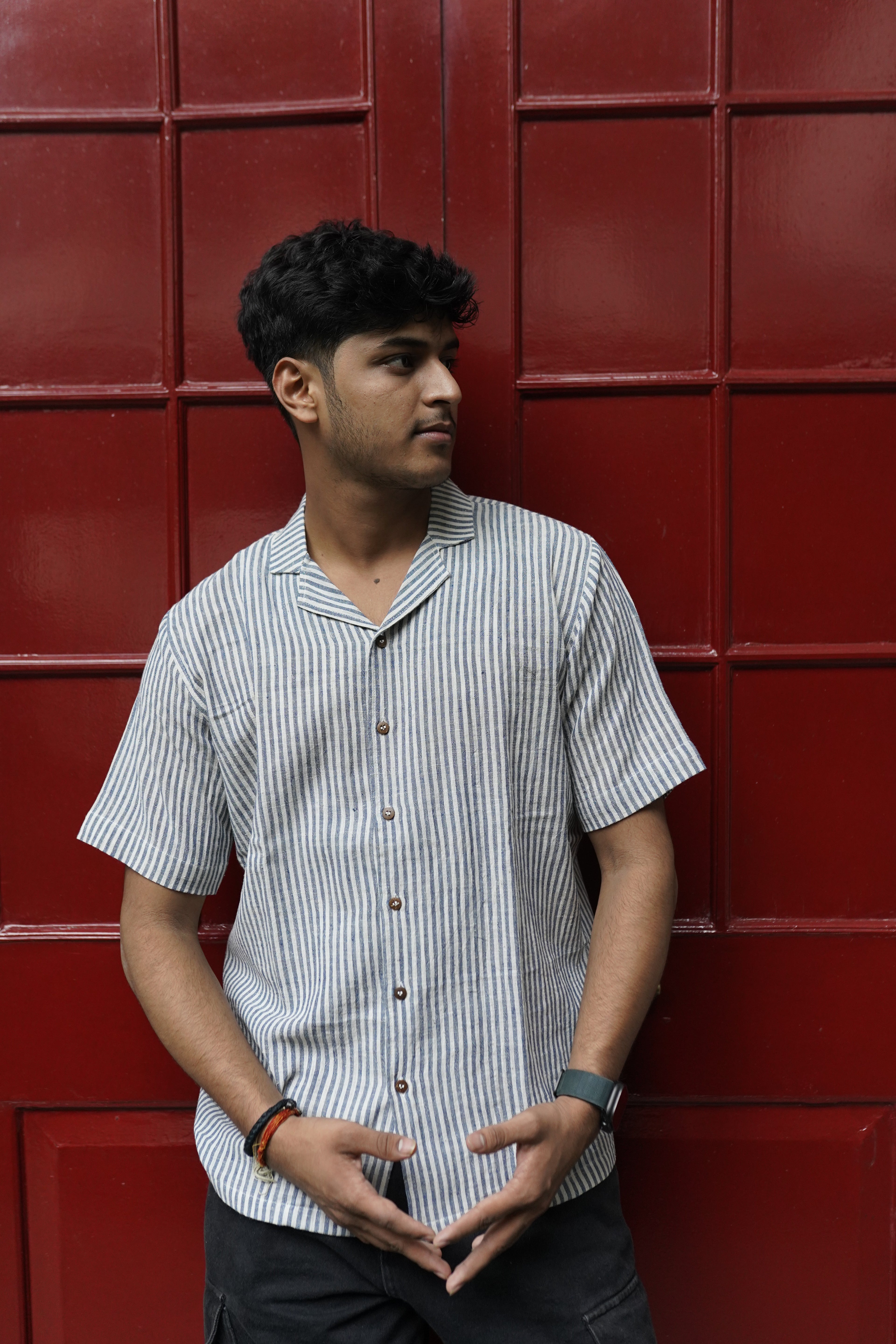 Pure Kala Cotton shirt Blue stripes.