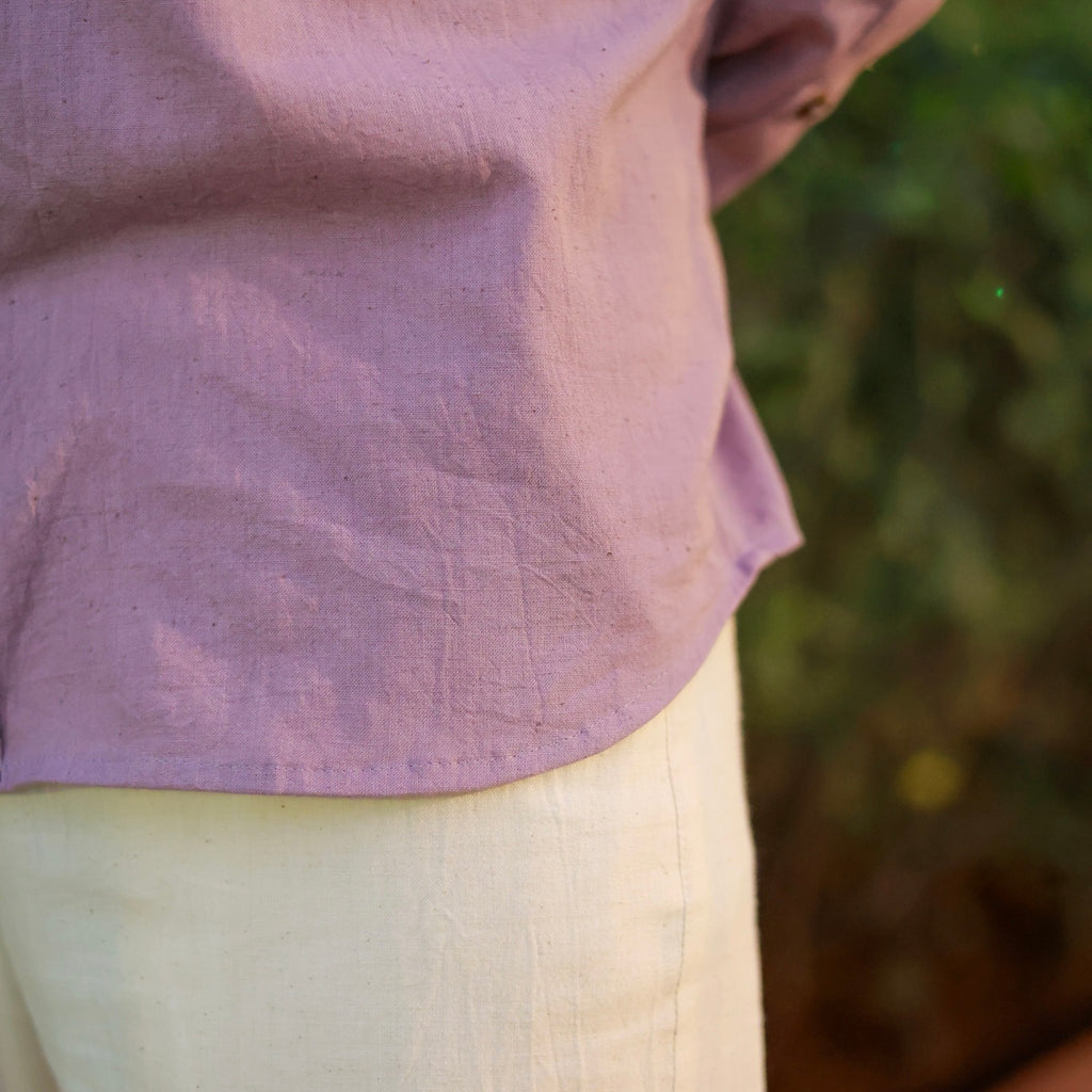 Classic Collar – Full Sleeve – Single Pocket – Handspun Khadi – Mauve