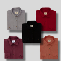 Khadi Shirt Set of Five — Classic Collar · Double Pocket