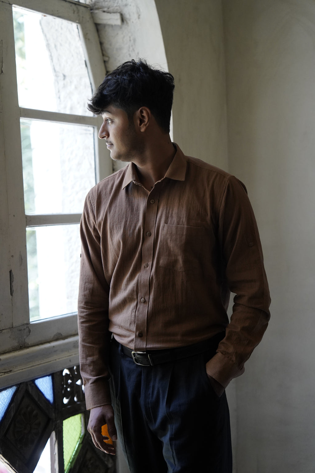 Pure Khadi shirt Brown