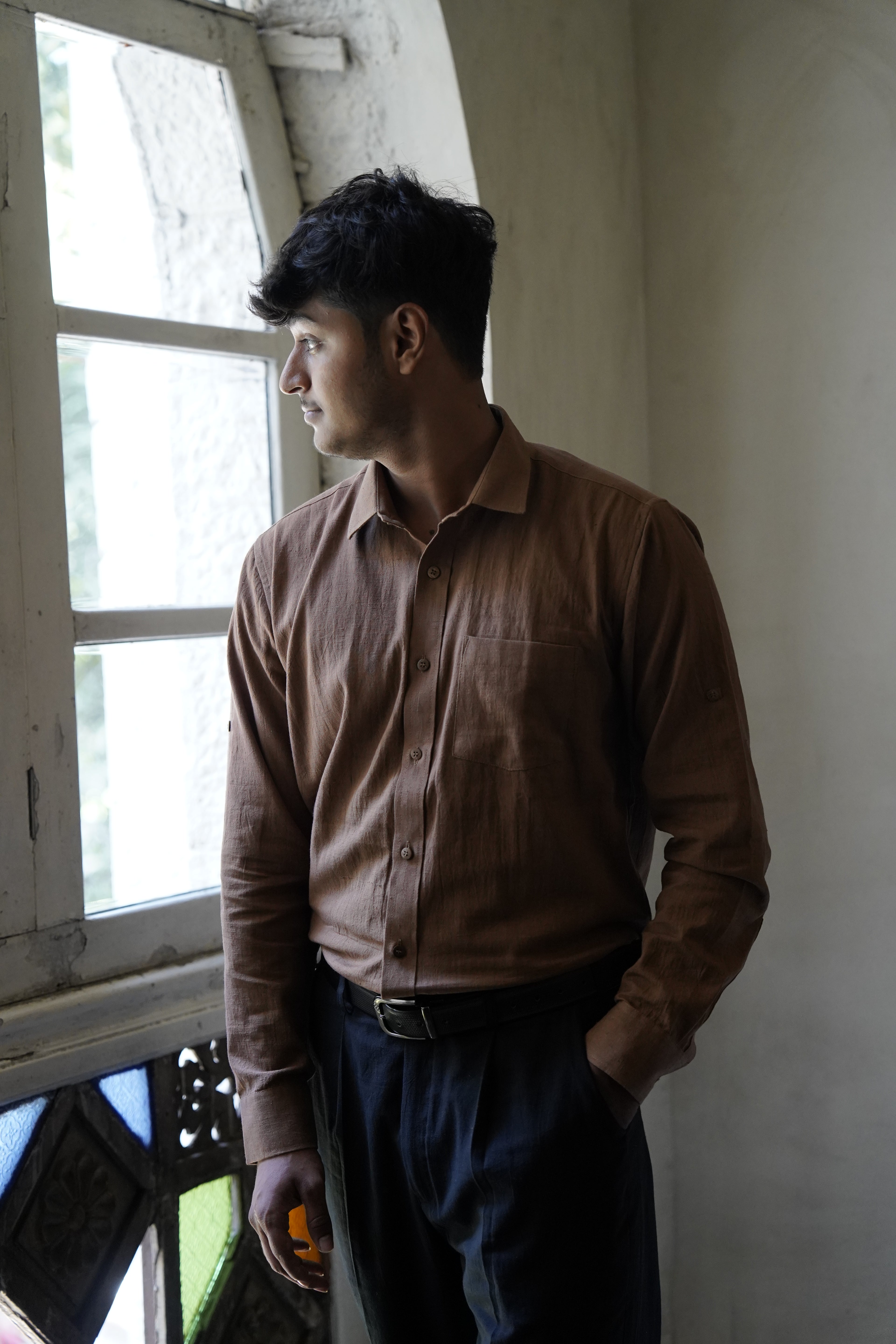 Pure Khadi shirt Brown