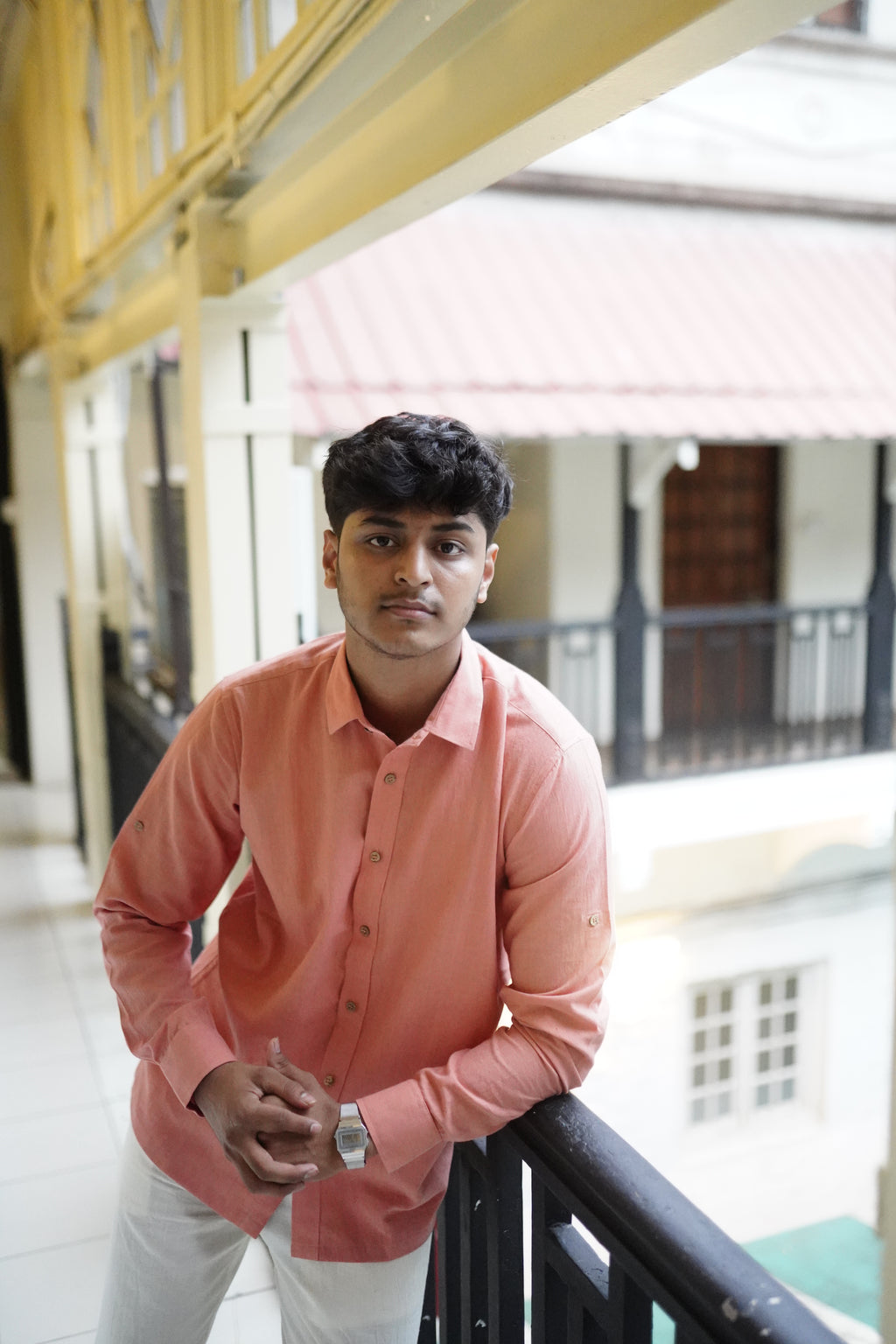 Pure Khadi shirt orange