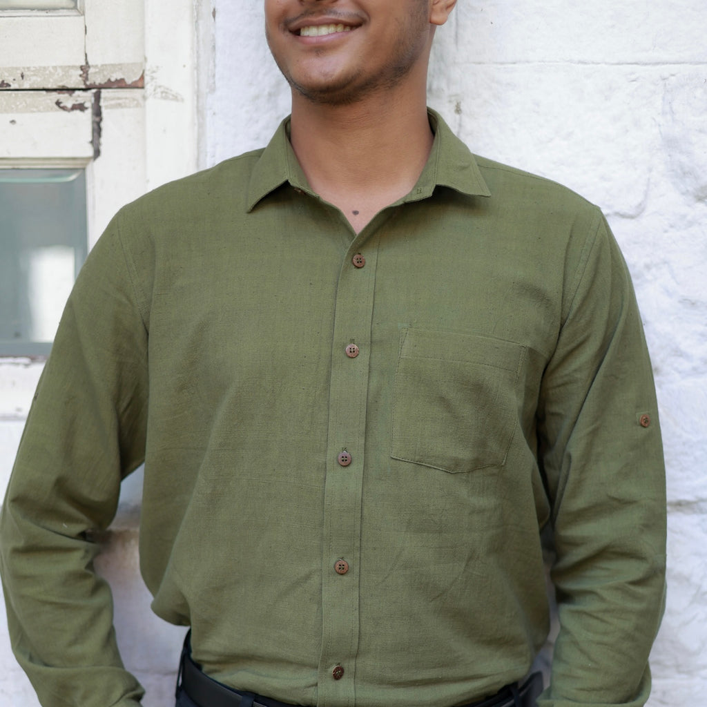 Khadi Shirt Trio — Classic Collar · Double & Single Pocket