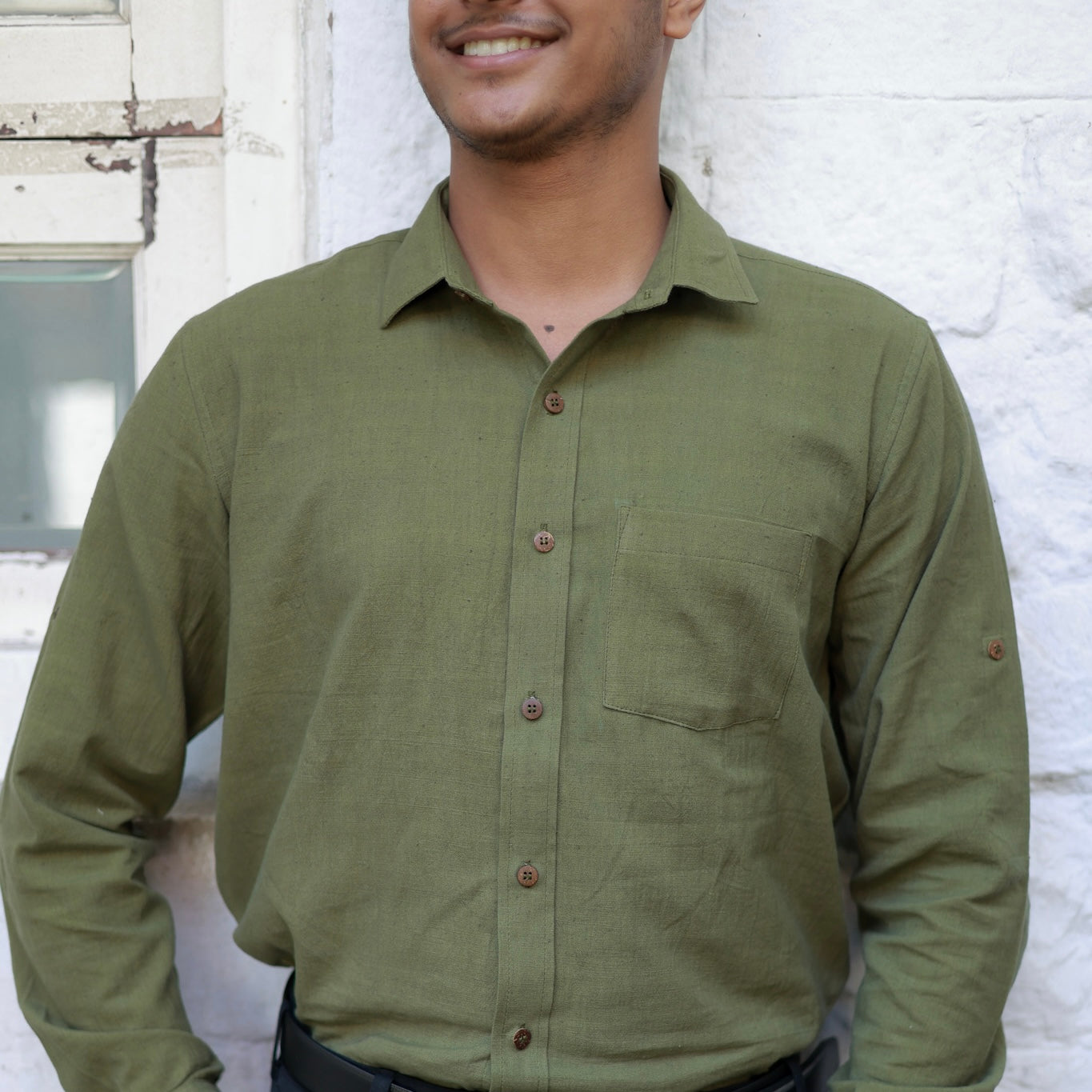 Khadi Shirt Trio — Classic Collar · Double & Single Pocket