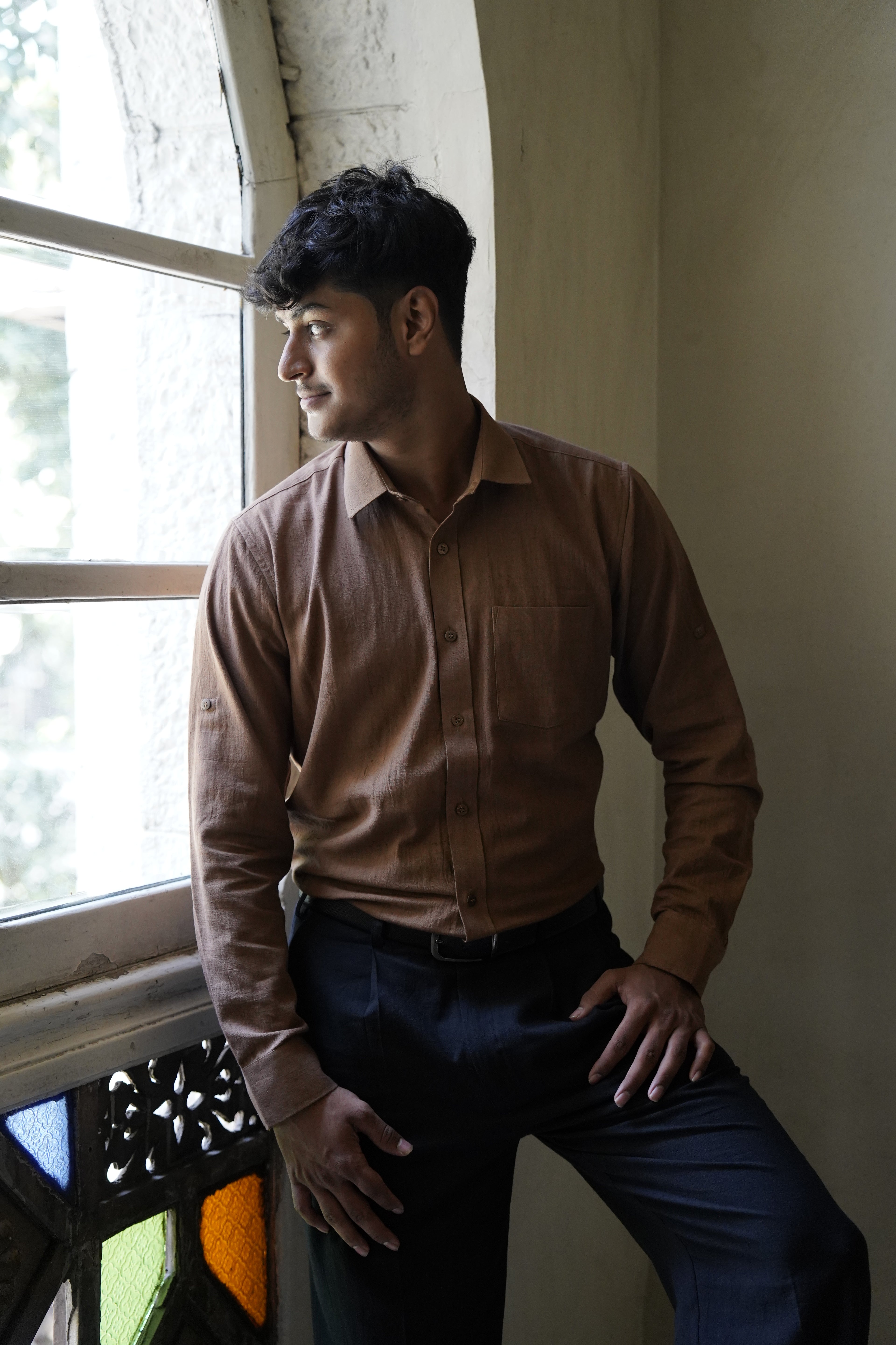 Pure Khadi shirt Brown