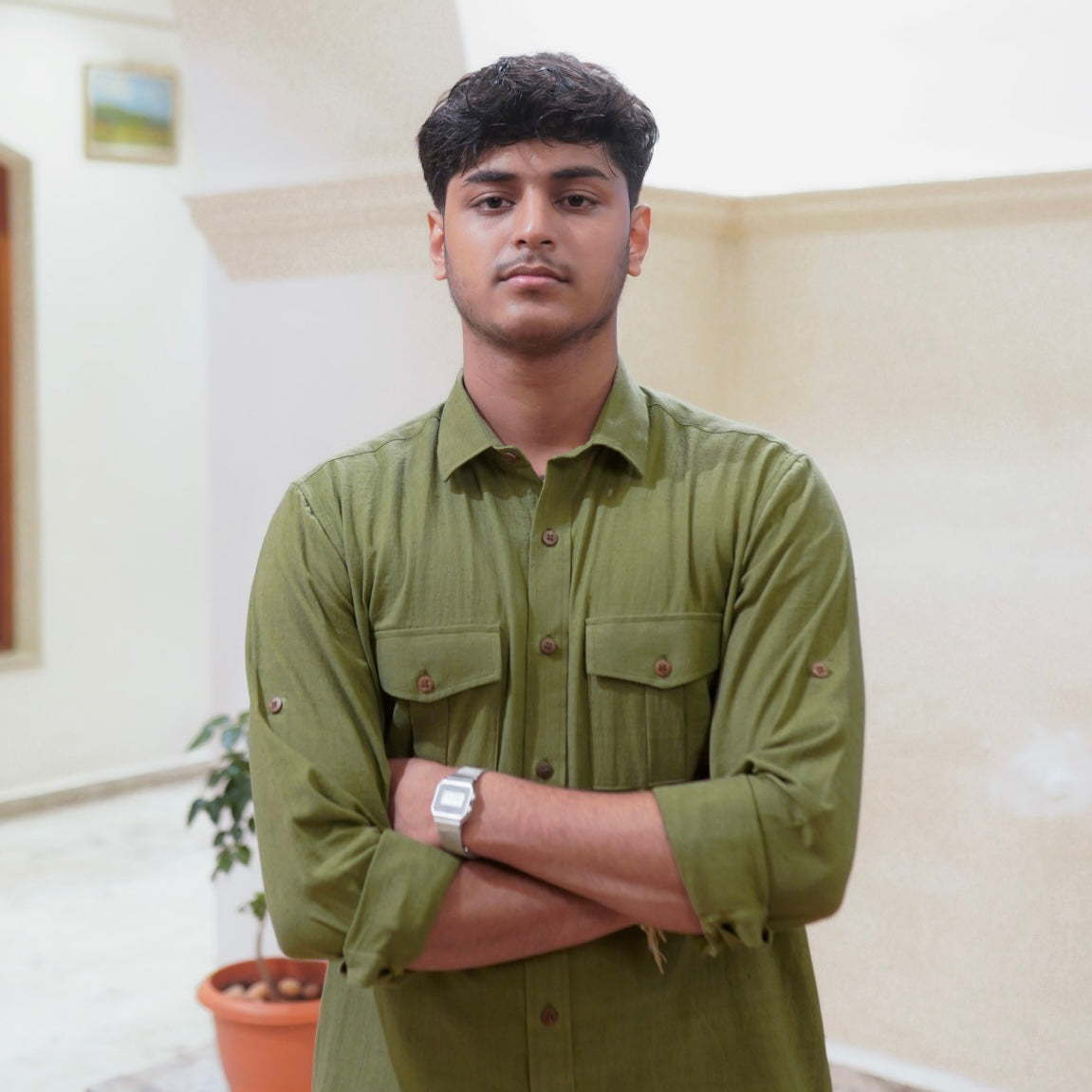 Khadi Shirt Set of Five — Classic Collar · Double Pocket