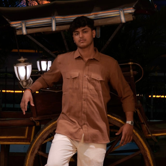 Khadi Shirt Trio — Classic Collar · Double & Single Pocket