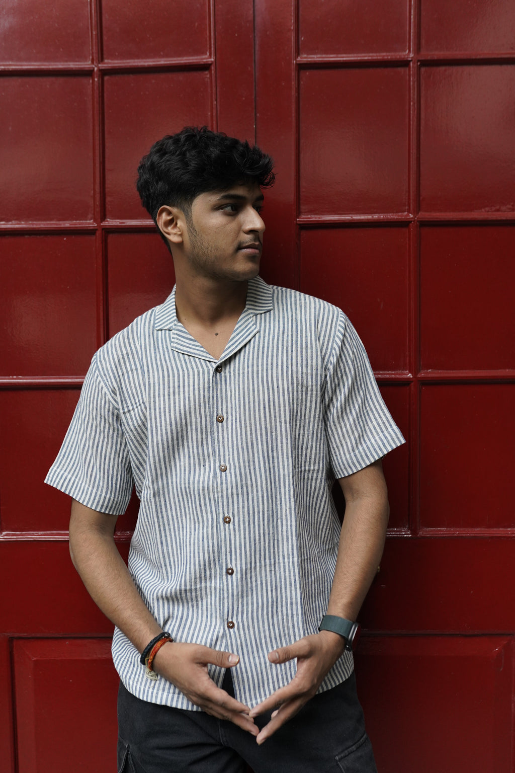 Pure Kala Cotton shirt Blue stripes.