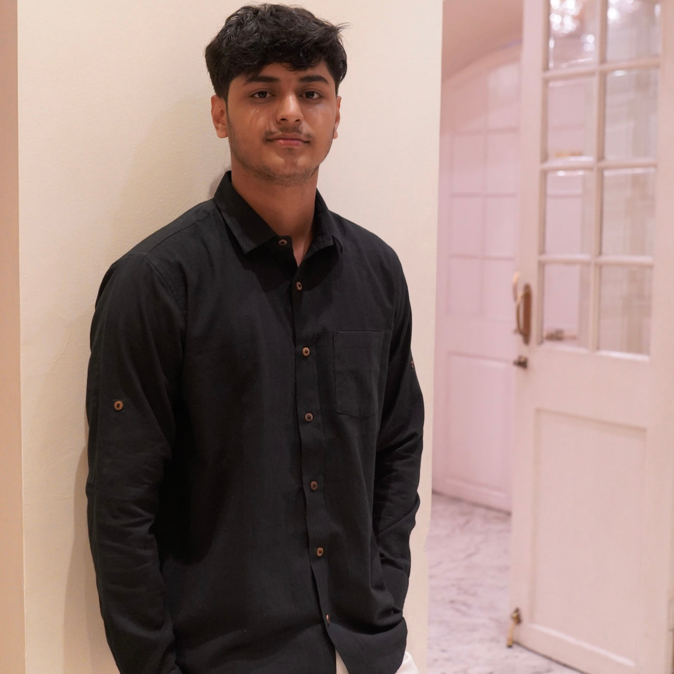 Khadi Shirt Trio — Classic Collar · Double & Single Pocket