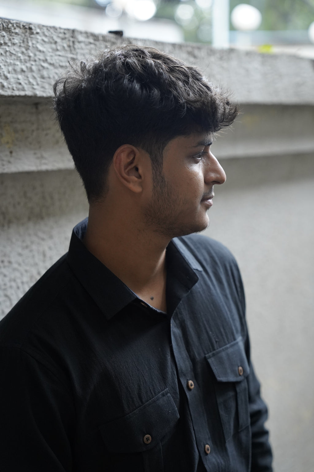 (Copy) Pure Khadi shirt black