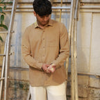 Classic Collar – Full Sleeve – Single Pocket – Handspun Khadi – Desert Khaki