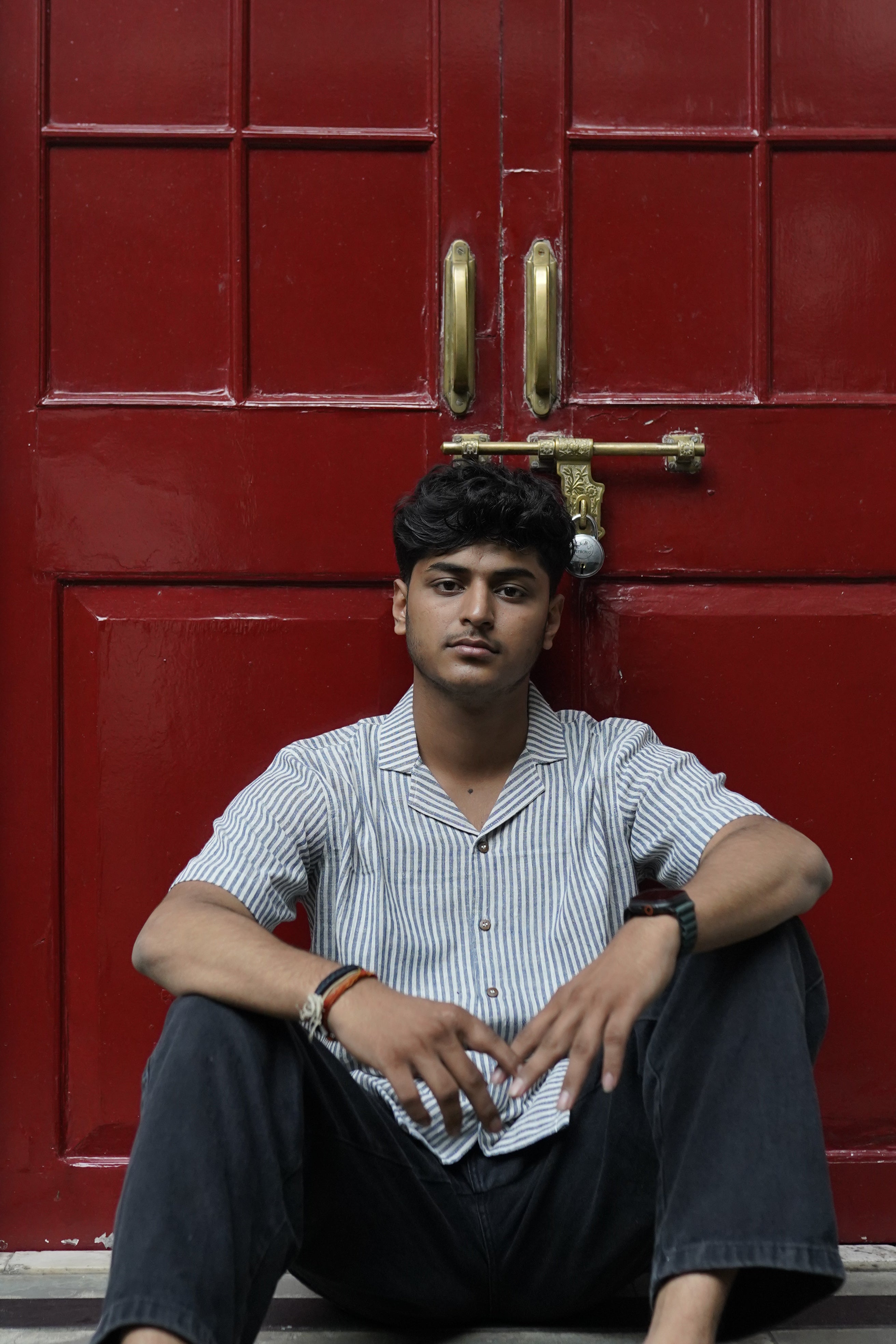 Pure Kala Cotton shirt Blue stripes.