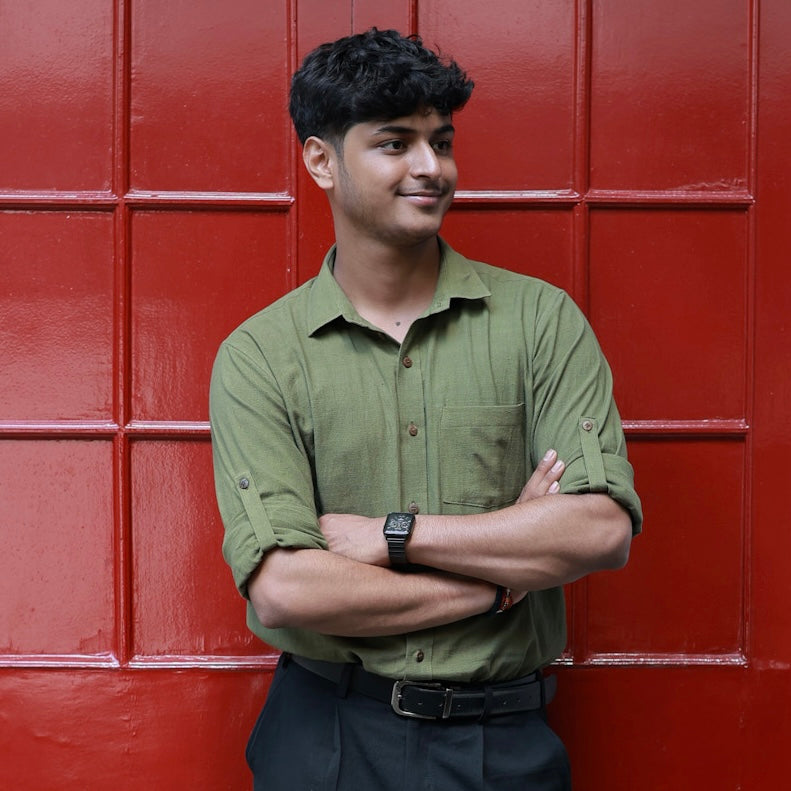 Khadi Shirt Trio — Classic Collar · Double & Single Pocket