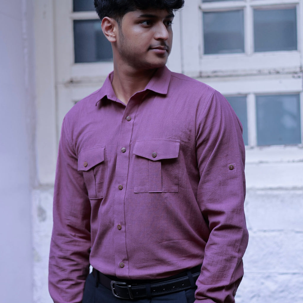 Khadi Shirt Trio — Classic Collar · Double & Single Pocket