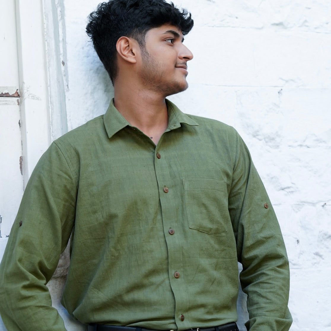 Khadi Shirt Trio — Classic Collar · Double & Single Pocket