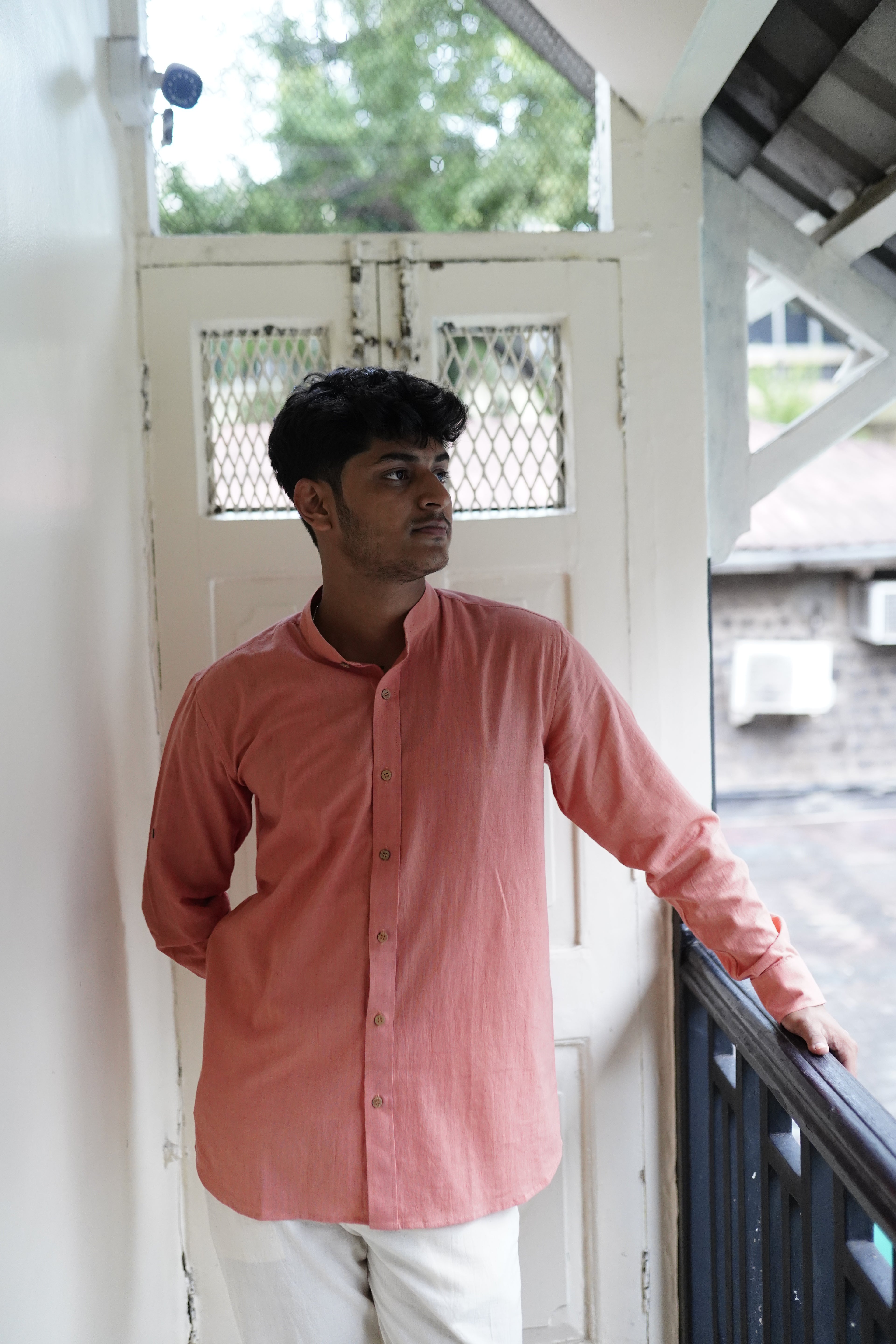 Pure Khadi shirt orange