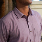 Classic Collar – Full Sleeve – Single Pocket – Handspun Khadi – Mauve