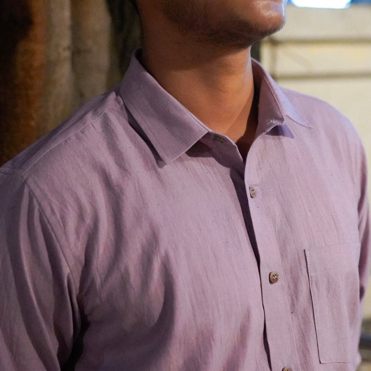 Khadi Shirt Set of Five — Classic Collar · Single Pocket