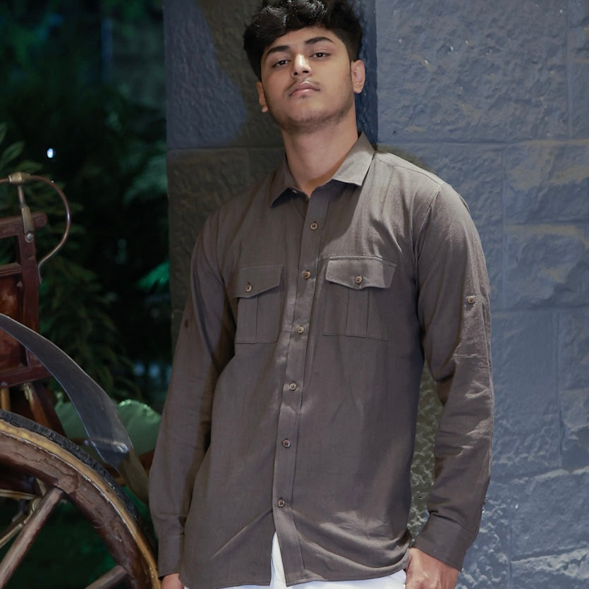Khadi Shirt Set of Five — Classic Collar · Double Pocket