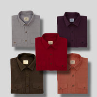 Khadi Shirt Set of Five — Classic Collar · Double Pocket