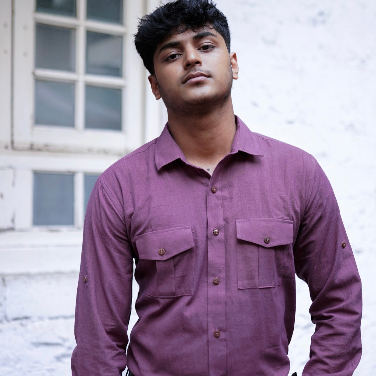 Khadi Shirt Trio — Classic Collar · Double & Single Pocket