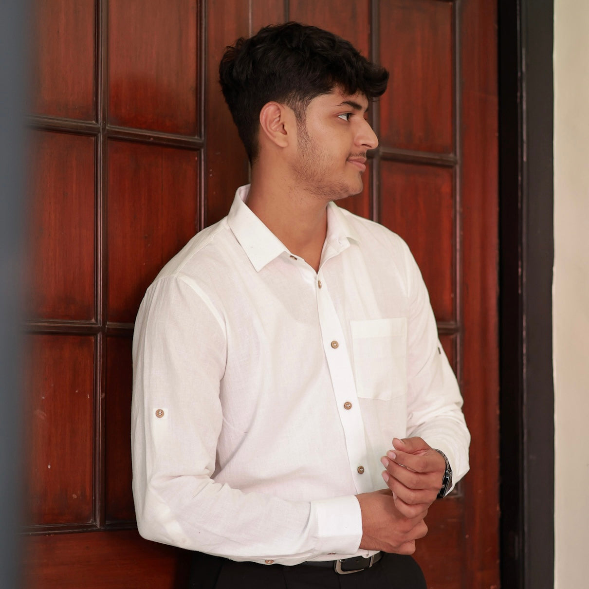 Khadi Shirt Duo — Classic Collar · Single & Double Pocket