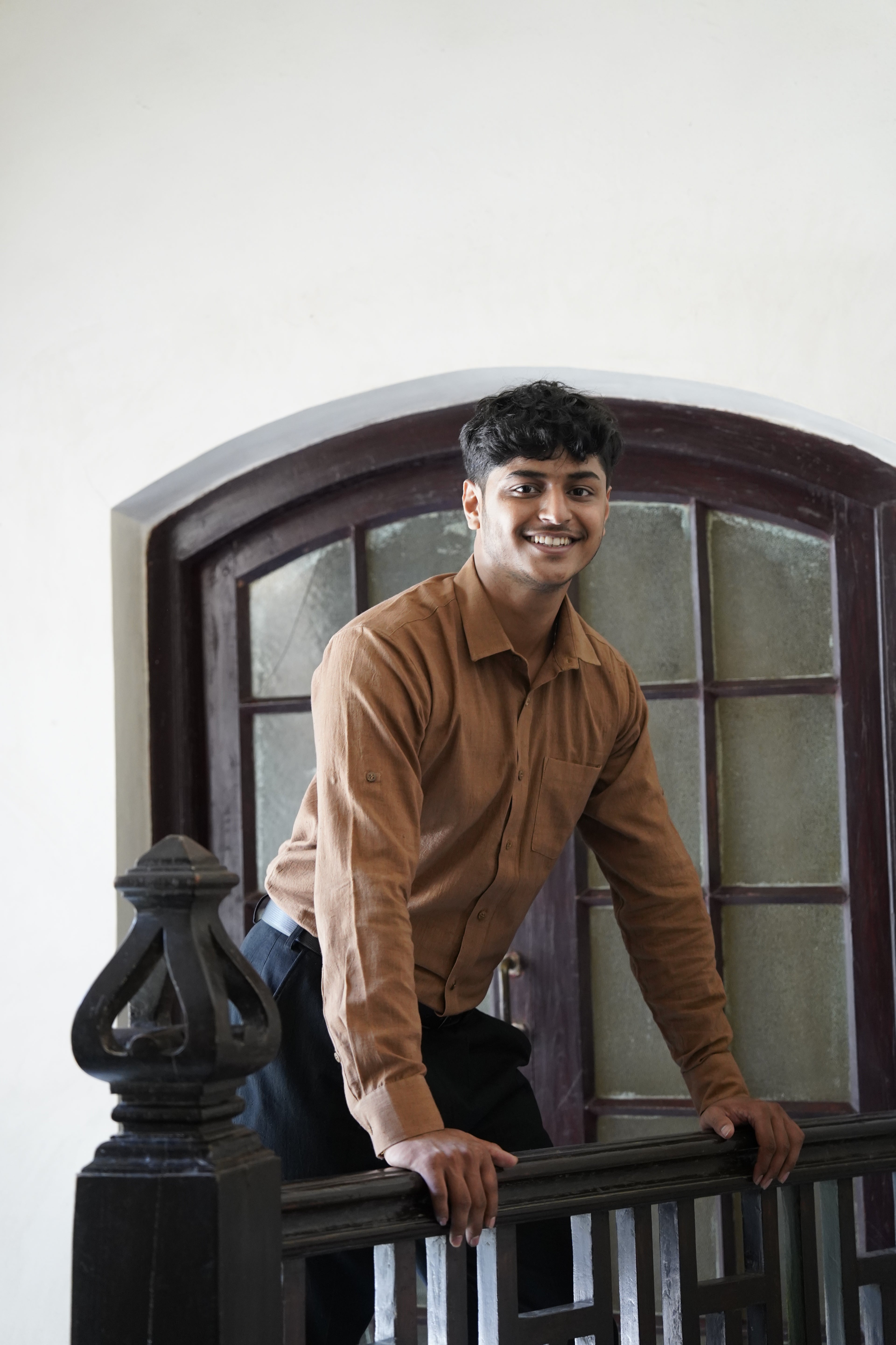 Khadi Shirt for Men – Single Pocket, Full Sleeves – Brown