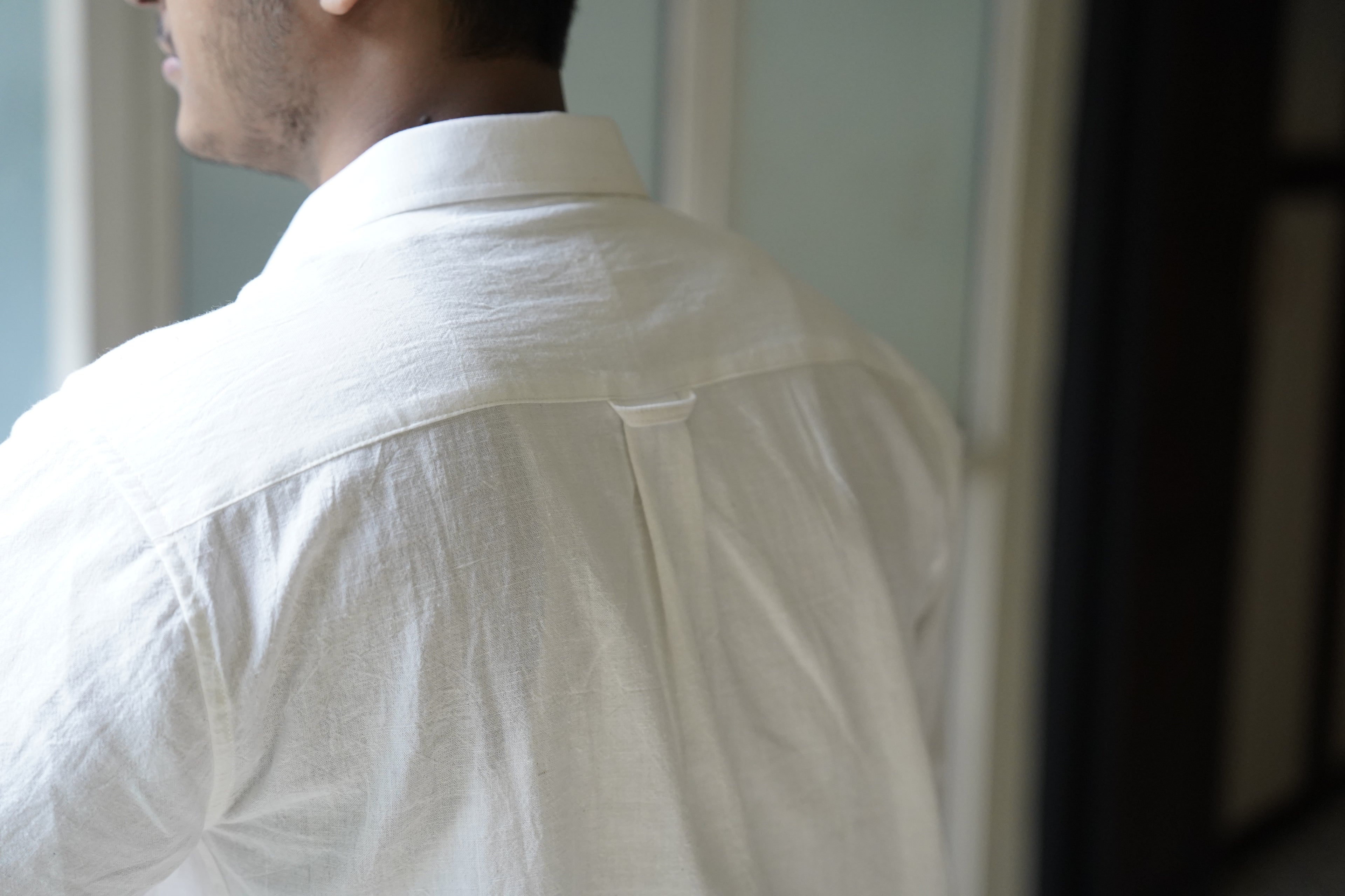 Khadi Shirt for Men – Single Pocket, Full Sleeves – White