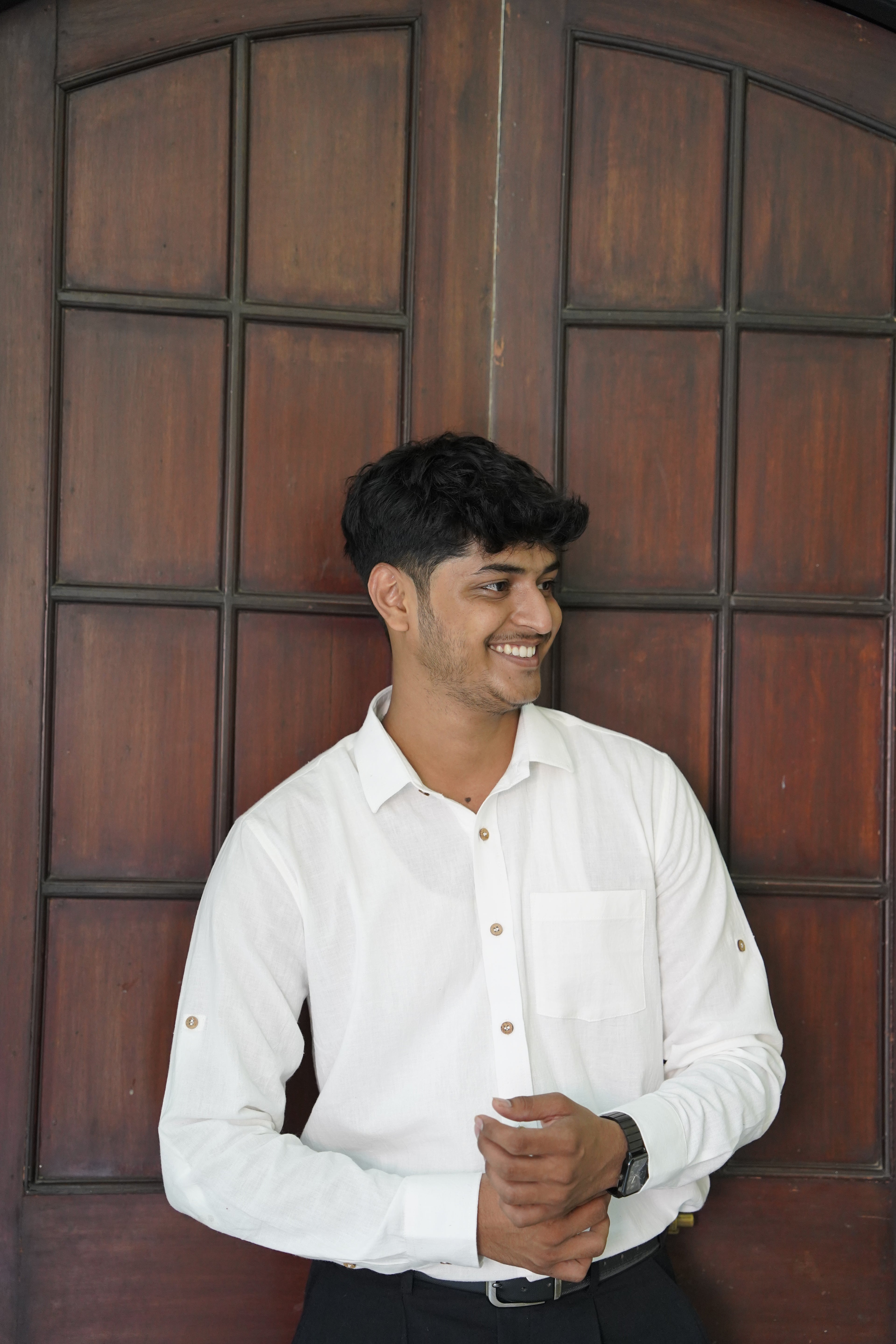 Khadi Shirt for Men – Single Pocket, Full Sleeves – White