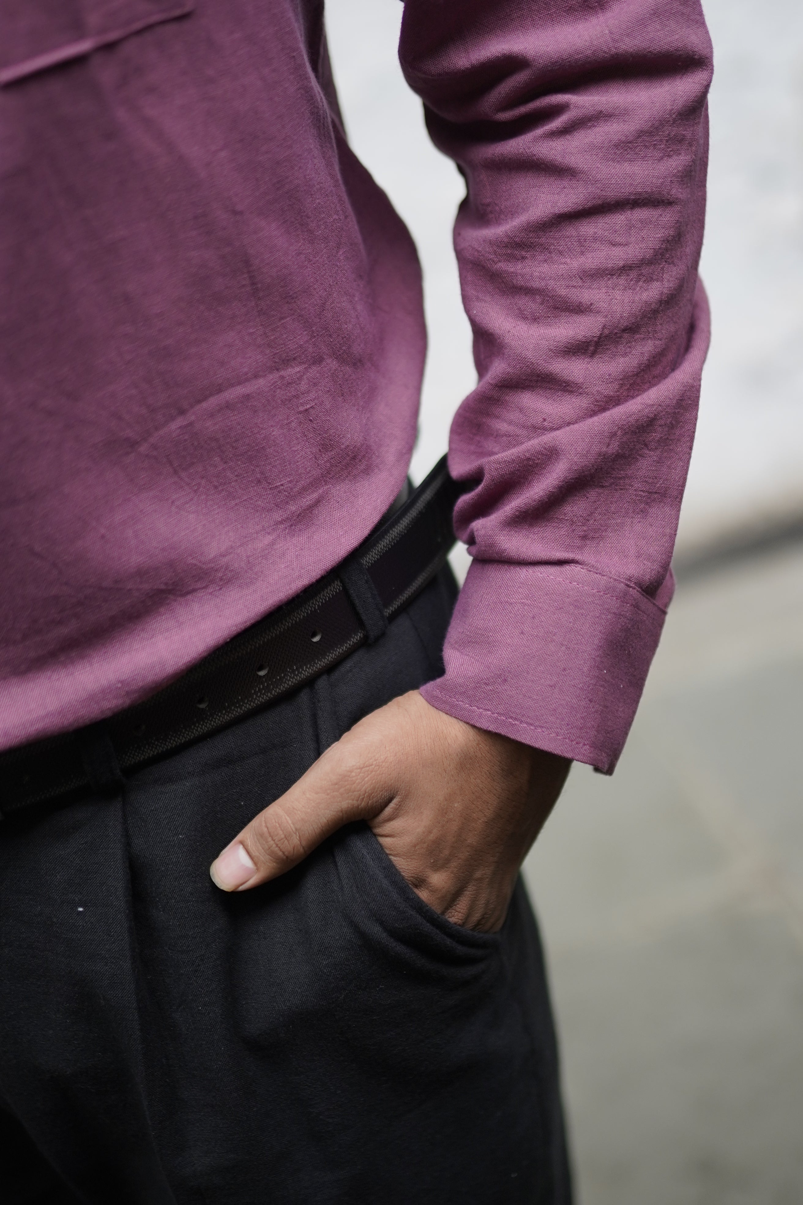 Khadi Shirt for Men – Double Pocket, Full Sleves- Mauve