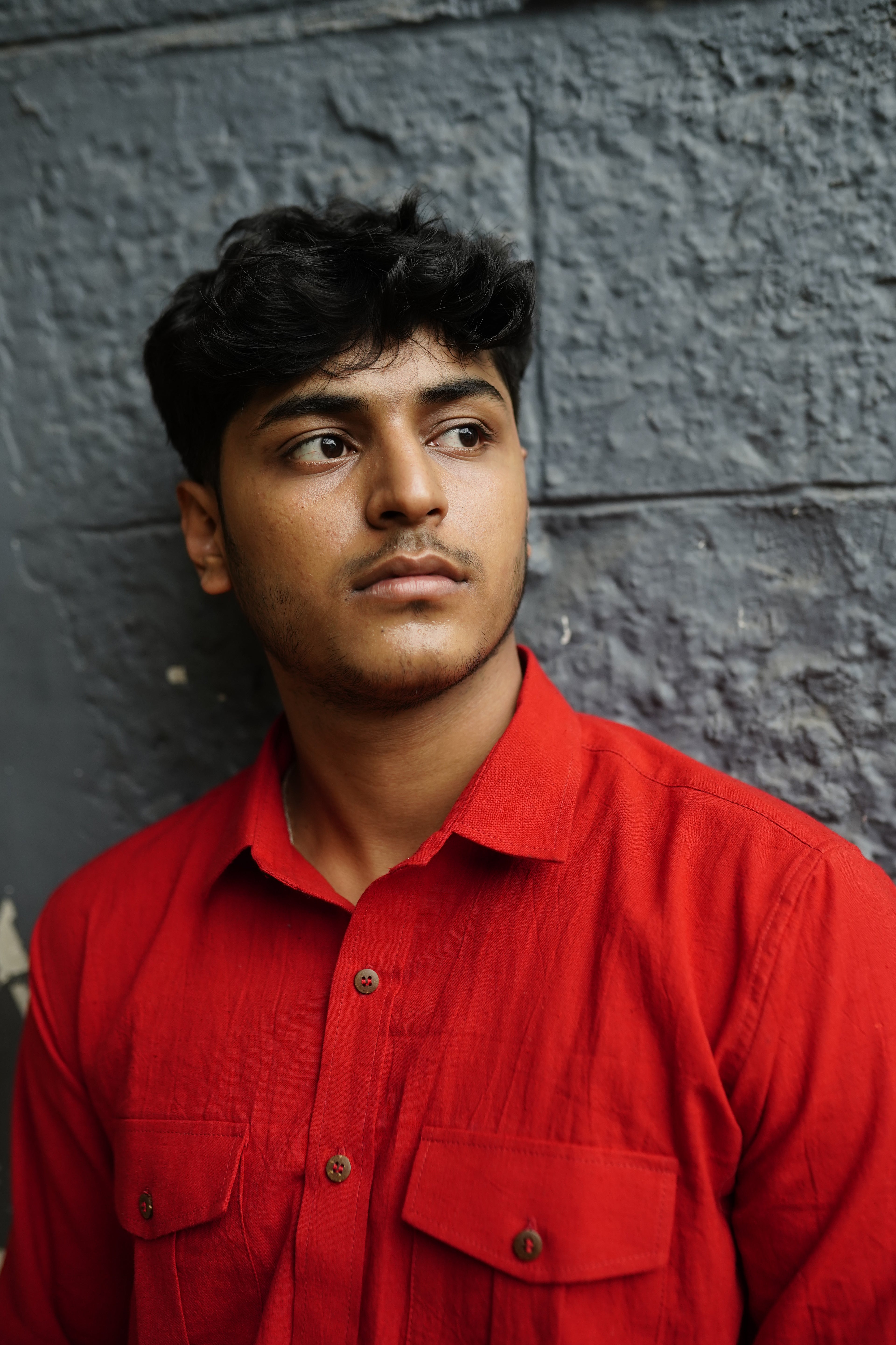 Khadi Shirt for Men – Double Pocket, Full Sleves- Brick Red