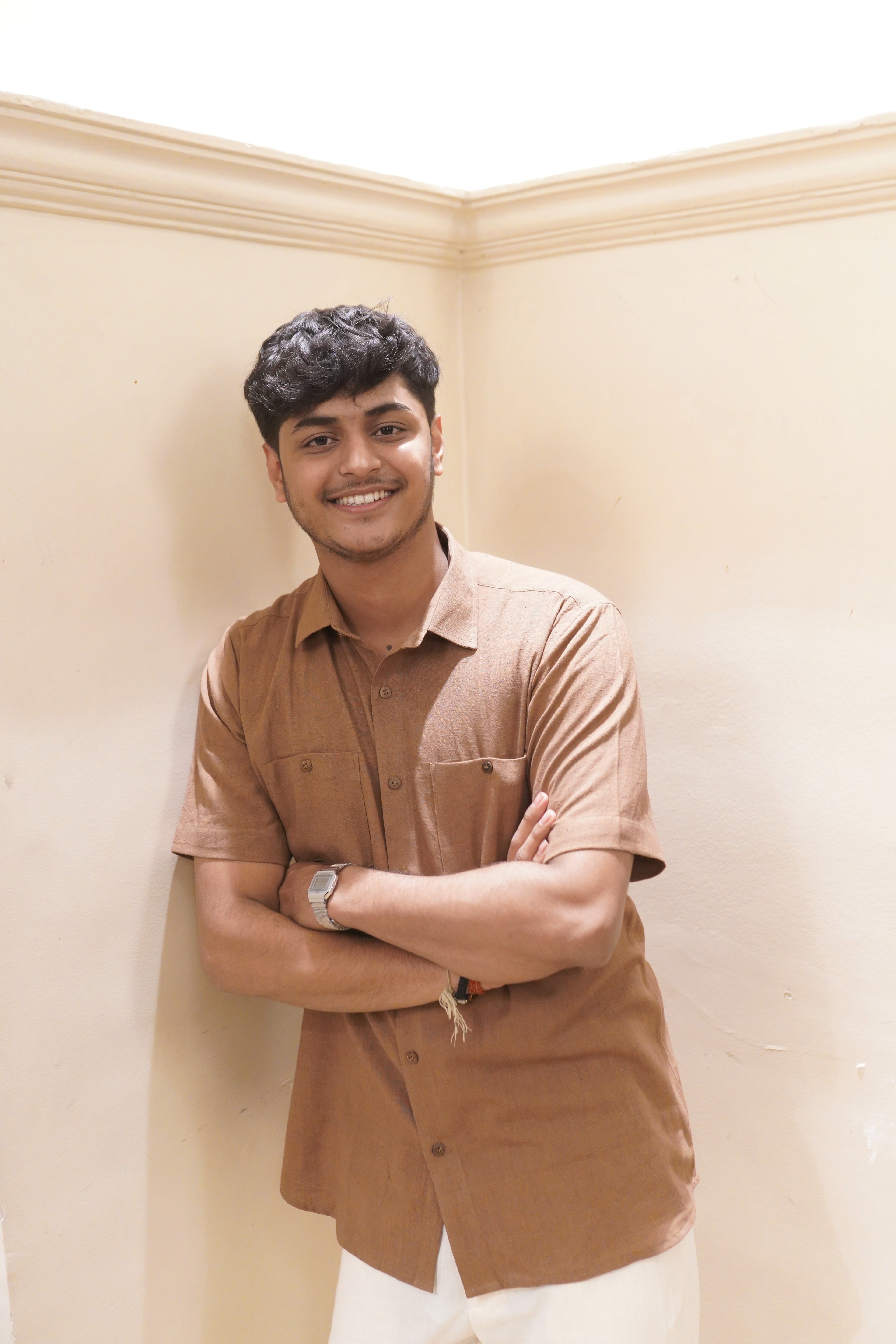 Khadi Half Sleeves Shirt for Men – Double Pocket - Brown