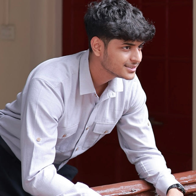 Khadi Shirt Set of Five — Classic Collar · Double Pocket