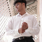 Classic Collar – Full Sleeve – Single Pocket – Handspun Khadi – White