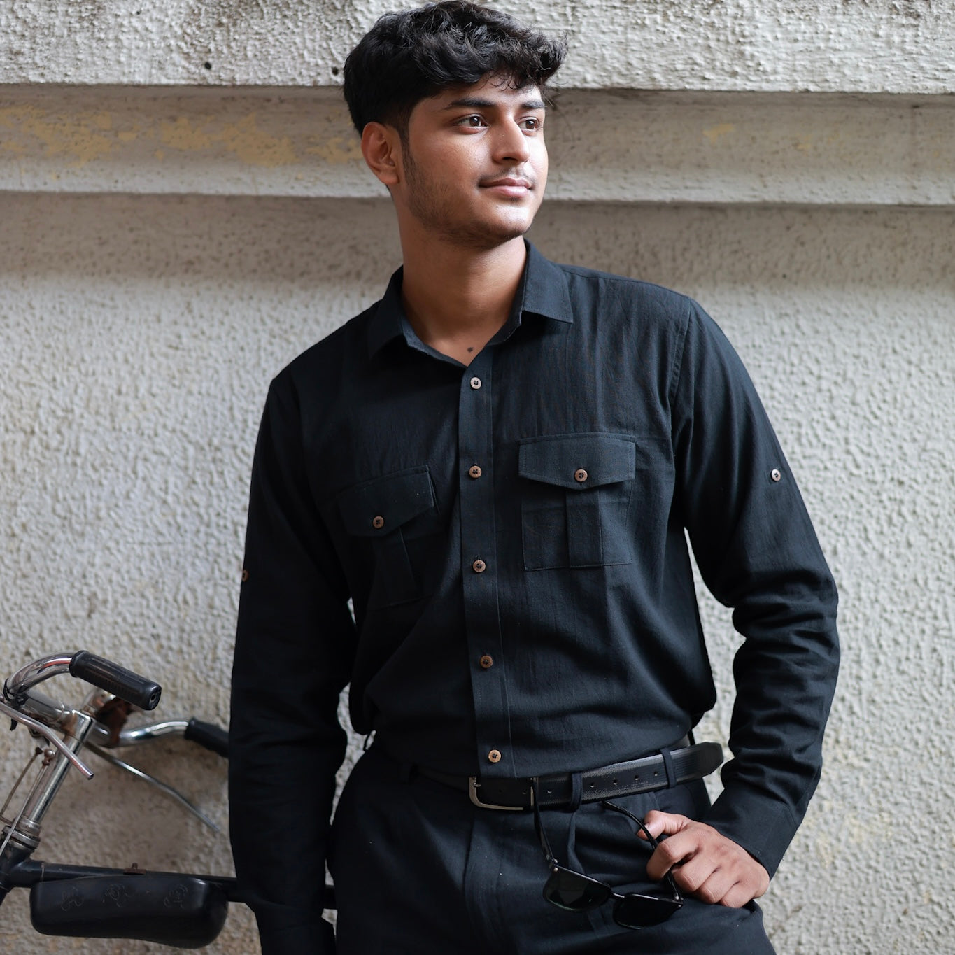 Khadi Shirt Duo — Classic Collar · Single & Double Pocket