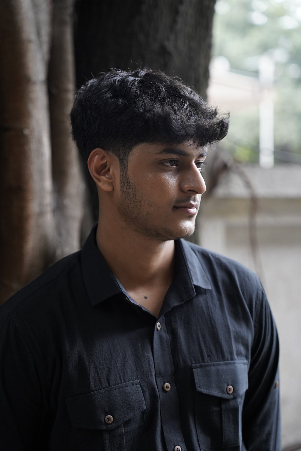 (Copy) Pure Khadi shirt black