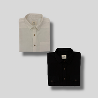 Khadi Shirt Duo — Classic Collar · Single & Double Pocket