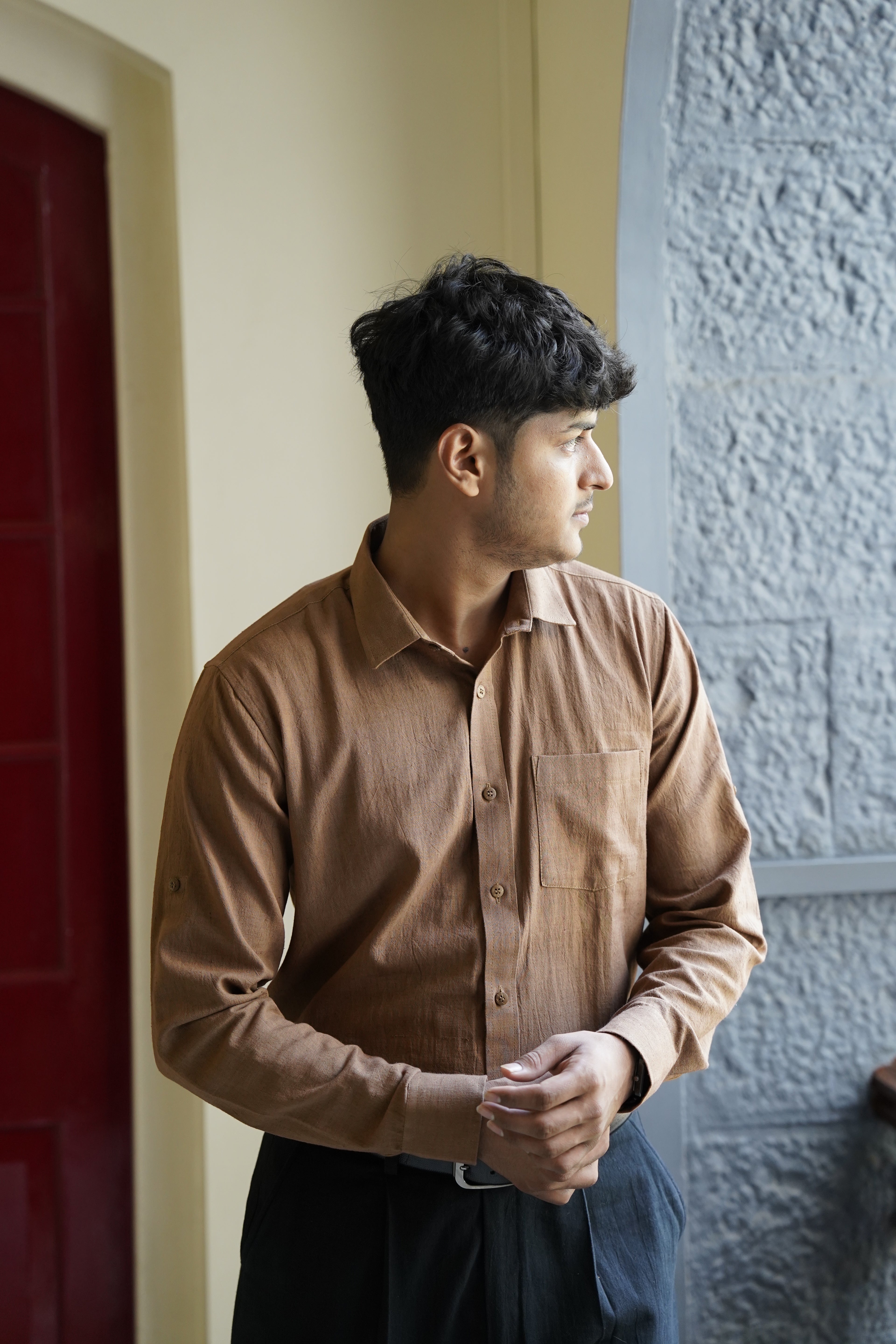 Pure Khadi shirt Brown