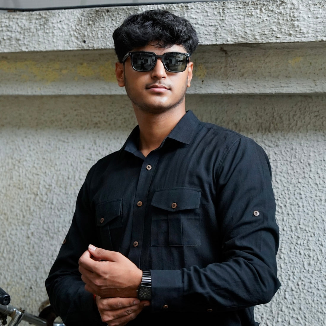 Khadi Shirt Trio — Classic Collar · Double & Single Pocket