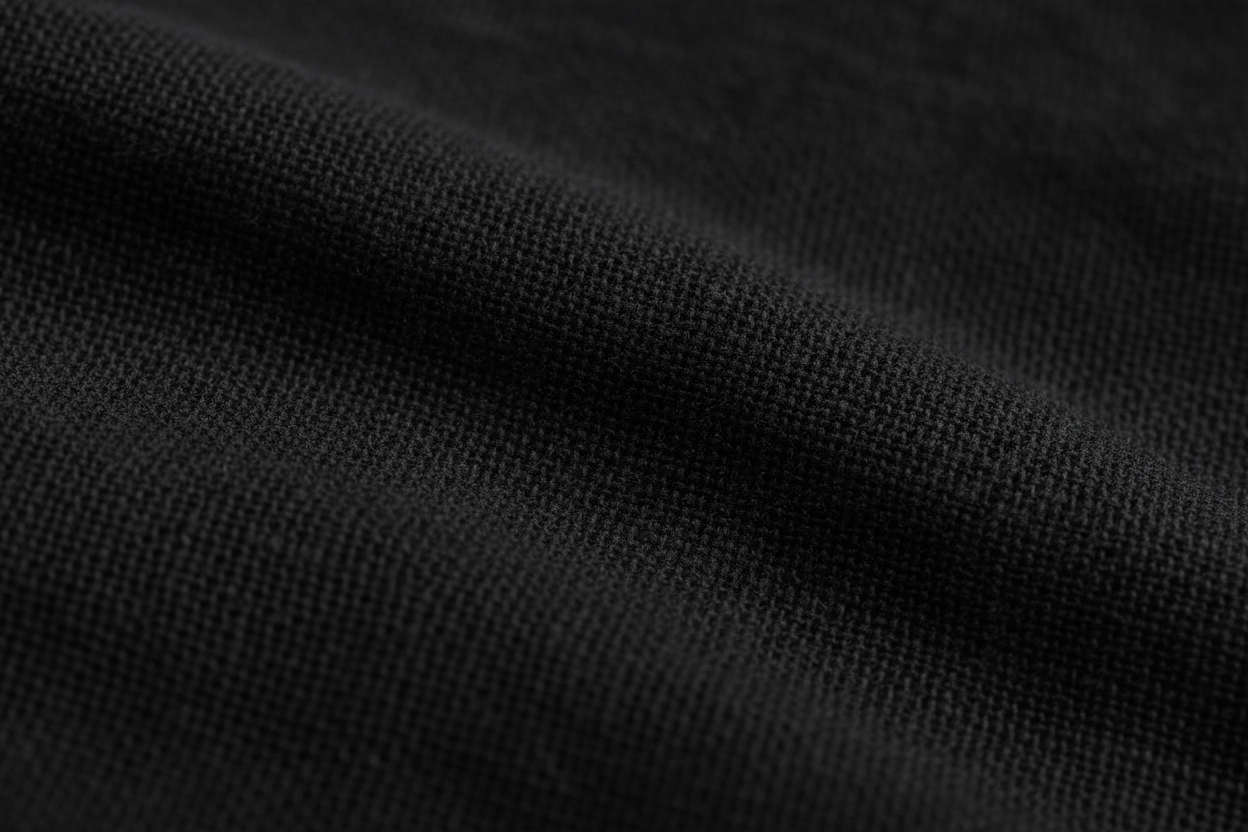 Sustainable cotton fabric texture black 